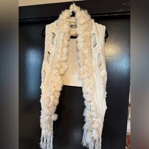 Fur Knit Cream Vest